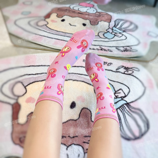 猫耳少女ovo mp袜女儿服袜钢琴家袜子可爱小兔爱心刺绣中筒袜短袜