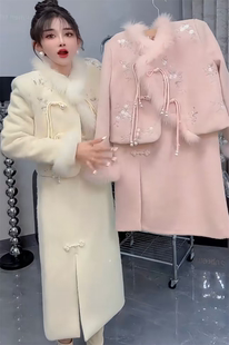 轻国风高级感盘扣毛呢外套两件套装 新中式 裙 时尚 2023今年流行爆款