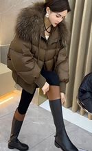 欧洲站大毛领羽绒棉服2022新款冬季小个子爆款短款流行设计感外套