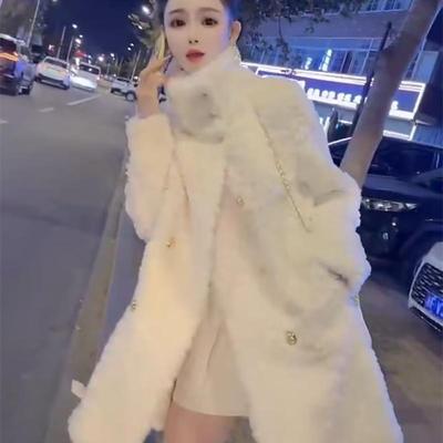 保暖宽松显瘦皮毛一体大衣