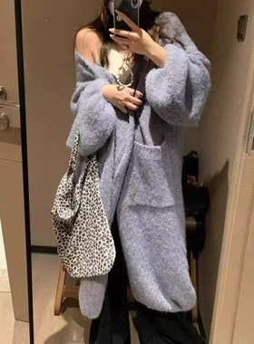 PH52831大爱美依缘2025设计感中长款洋气开衫宽松显瘦慵懒外套女
