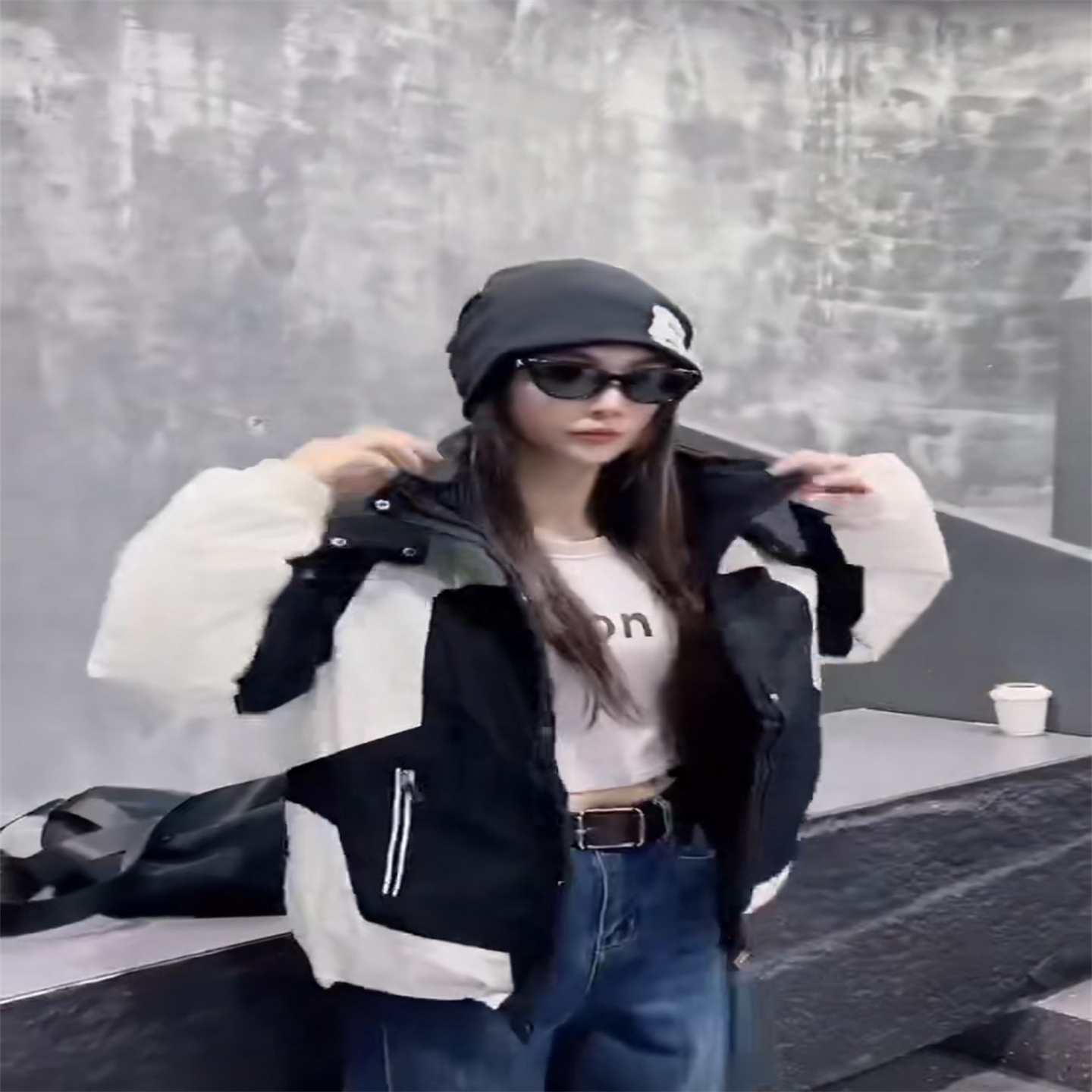 拼色潮流加厚冲锋衣棉衣女冬季新款时尚保暖洋气欧货外套上衣棉服