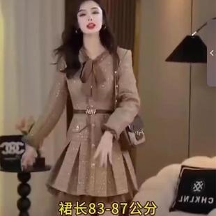 上衣 韩版 女春秋显瘦百搭短款 时尚 高腰半身裙两件套 穿搭气质套装