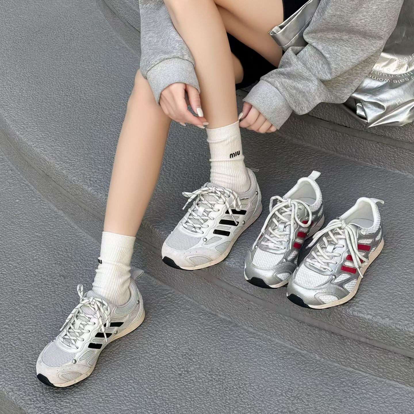 复古时尚运动鞋女2026年春季新款韩版学生拼色平底真皮休闲阿甘鞋,女鞋,时尚休闲鞋,淘宝优惠券,粉丝福利购,淘宝优惠卷