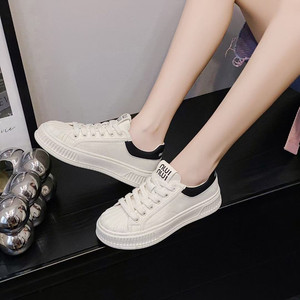 厚底系带休闲鞋女2023年新款百搭ins潮真皮小白鞋韩范贝壳头板鞋