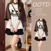 女童jk裙子夏装 t恤 12岁13中大童5学院风网红洋气短袖 套装 2025新款