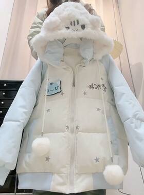女大童冬季新款学生洋气棉服外套