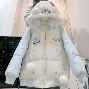 女童冬季羽绒服2026新款12岁13中大童15学生洋气加绒保暖棉服外套