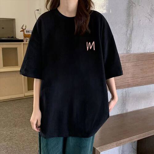 女大童夏季新款宽松纯棉短袖t恤M