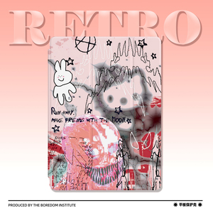 日系插画小众酷恶魔暗黑适用于iPadPro11三折保护壳air4/5/mini6