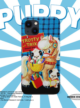 vintage可爱怀旧复古小马驹格纹小众潮流适用于苹果IPhone15/14promax/13pro/12/11/xs/16菲林手机壳IMD软壳