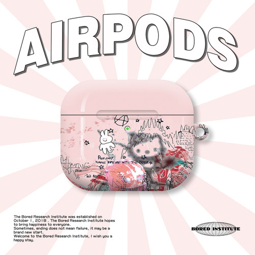 复古Kitty猫可爱风色小众艺术插画潮适用于AirPods3代耳机壳AirPodsPro第二代/一代保护套光面硬壳AirPods4代