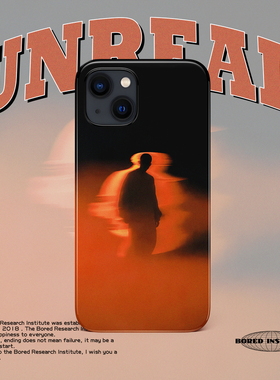 噪点橙色虚幻小众艺术简约暗黑复古潮适用于苹果IPhone15/14plus/13pro/12/11/16/16promax菲林手机壳IMD软壳