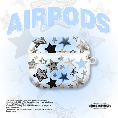 复古Y2K小星星蓝色简约小众ins风潮适用于AirPods3代耳机壳AirPodsPro第二代/一代保护套光面硬壳AirPods4代