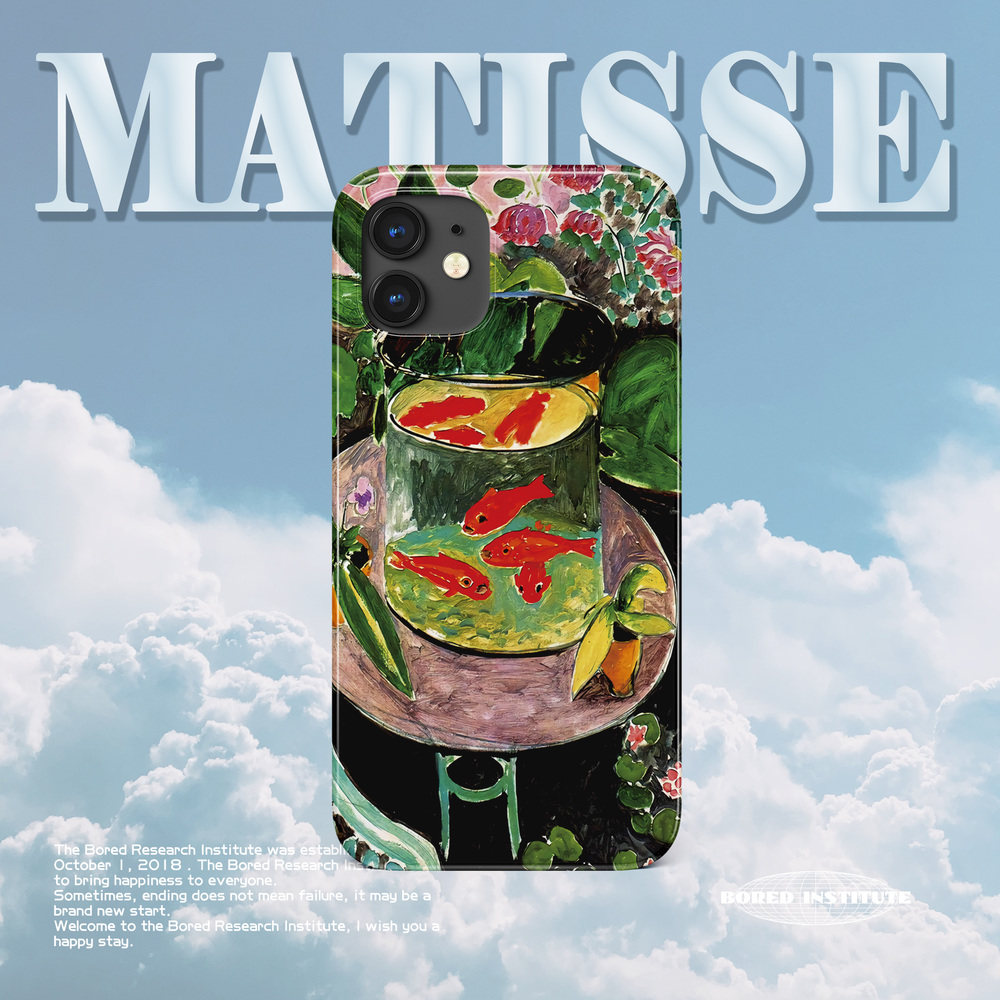 欧美复古金鱼油画马蒂斯艺术适用于苹果IPhone12/13/14