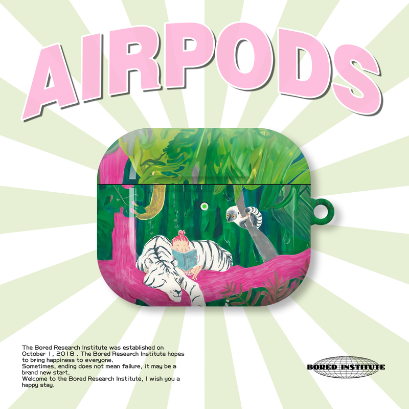 小众复古小清新Vintage插画白虎适潮流用于AirPods3代耳机壳AirPodsPro第二代/一代保护套光面硬壳AirPods4代
