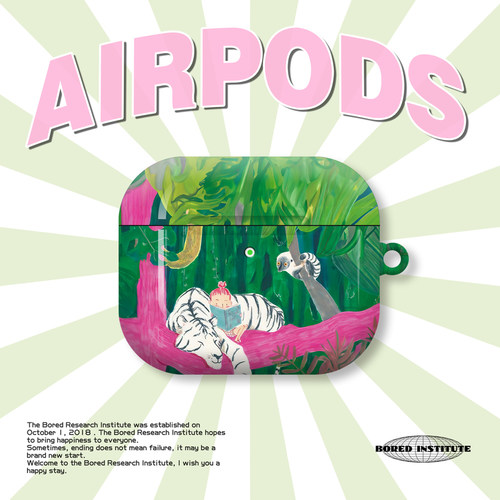 小众复古小清新Vintage插画白虎适潮流用于AirPods3代耳机壳AirPodsPro第二代/一代保护套光面硬壳AirPods4代