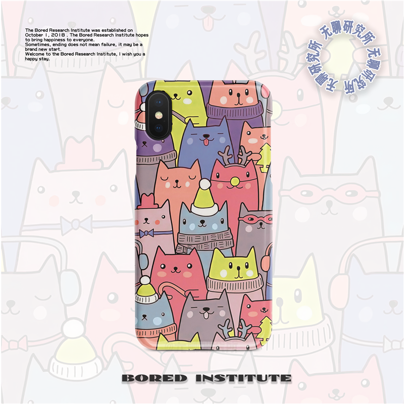 ins风可爱叠加猫咪插画