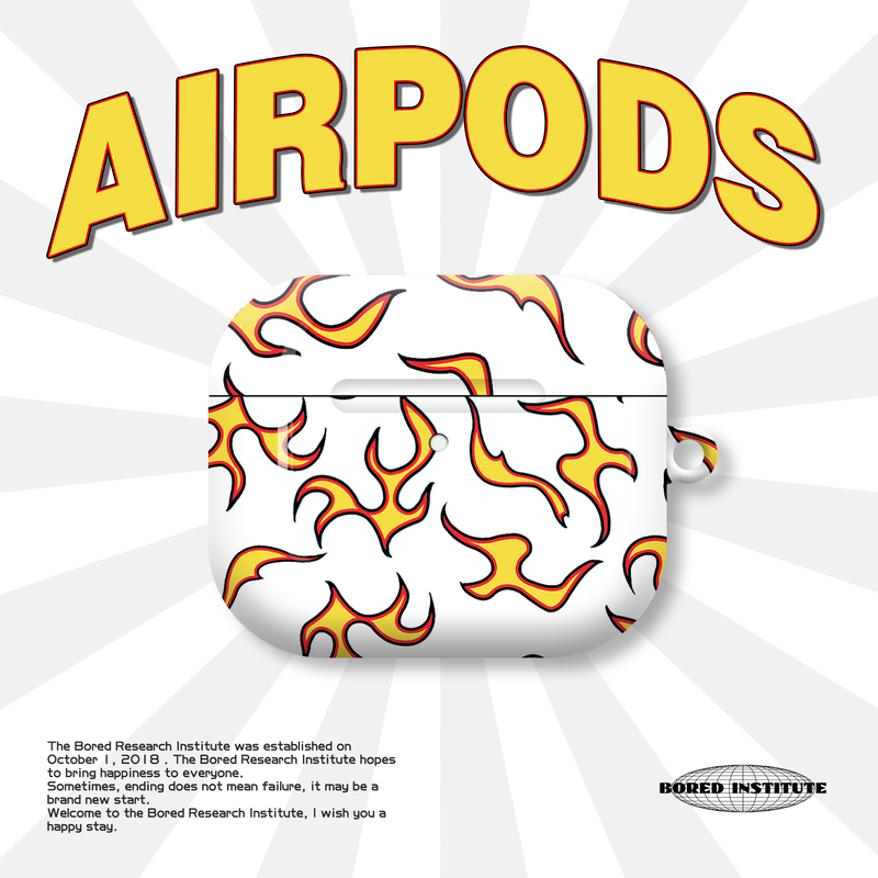 ins风白色火焰golf复古潮牌美式潮流美式个性AirPods3代耳机壳AirPodsPro第二代/一代保护套硬壳AirPods3/4代