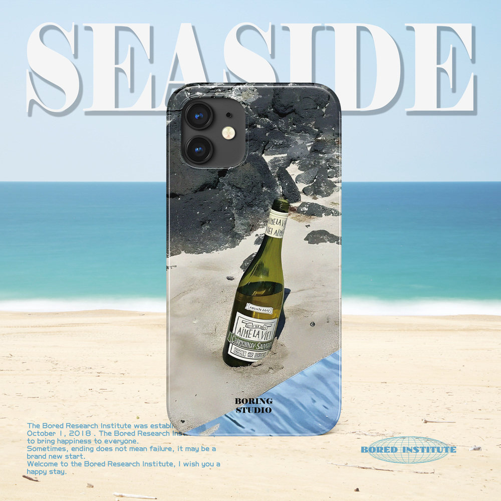 海边沙滩小众欧美酒瓶适用于苹果IPhoneX/12/13pro/14pro/15/16菲林手机壳imd硅胶软壳小米华为潮流