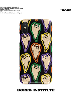 美式潮流插画万圣节幽灵潮流街头适用于IPhoneXs/11/12/13/14/15/16菲林手机壳imd硅胶软壳小米华为