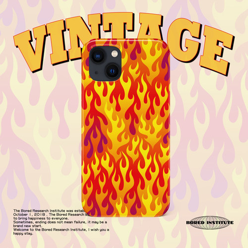 复古火焰叠加小众嘻哈简约亚文化涂鸦适用于苹果IPhone15/14plus/13pro/12/11/16/16promax菲林手机壳IMD软壳