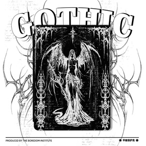 暗黑天使潮流艺术线条朋克简笔画复古适用于苹果2022款iPadPro12.9/11三折保护壳air5/mini6防摔气囊平板壳