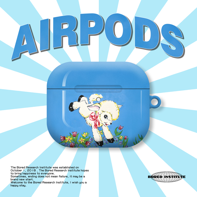 可爱复古小羊插画简约潮流艺术个性适用于AirPods3代耳机壳AirPodsPro第二代/一代保护套光面硬壳AirPods4代