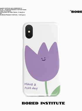 紫色小花泫雅风可爱简约夏适用于IPhone7/8p/X/XS/XR/11pro/14/15/16菲林手机壳imd硅胶软壳小米华为