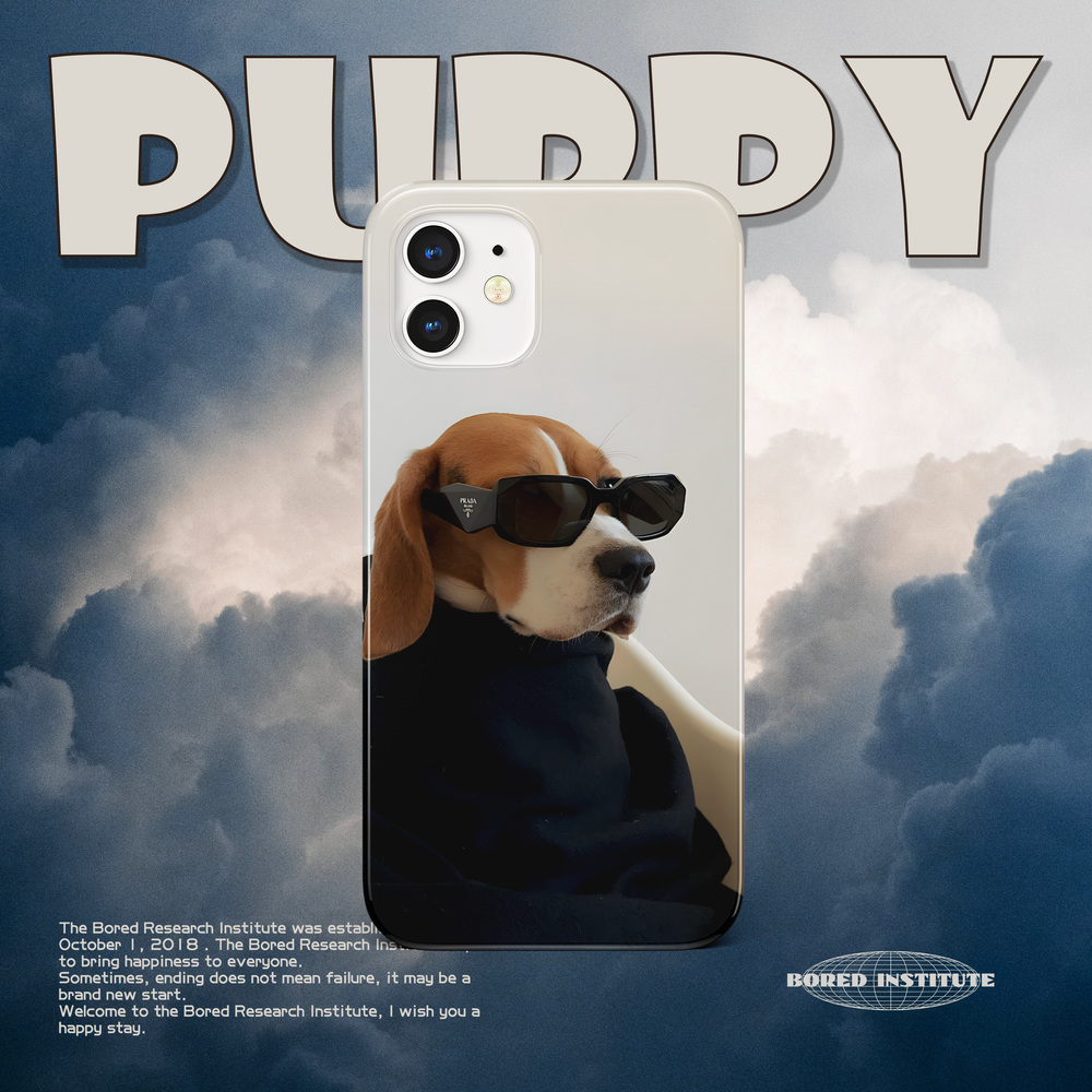 可爱戴墨镜的小狗手机壳