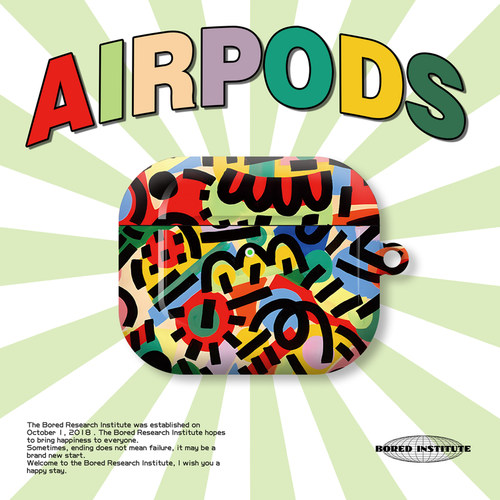 复古字母涂鸦潮流简约ins风艺术简约适用于AirPods3代耳机壳AirPodsPro第二代/一代保护套光面硬壳AirPods4代
