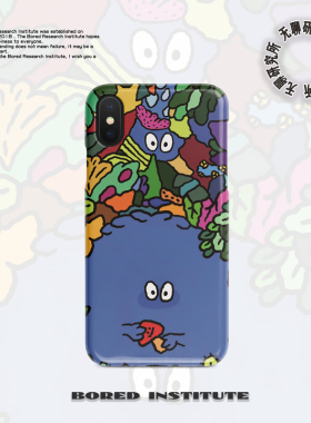 可爱蓝色毛球插画适用VIVO小米苹果IPhone7/8p/X/XR/11/12/14/15/16菲林手机壳imd硅胶软壳oppo华为