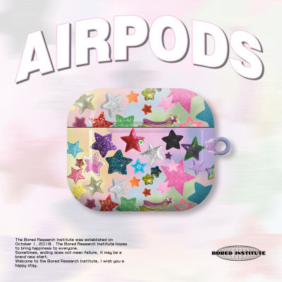 小众复古星星y2k粉色简约ins风潮流适用于AirPods3代耳机壳AirPodsPro第二代/一代保护套光面硬壳AirPods4代