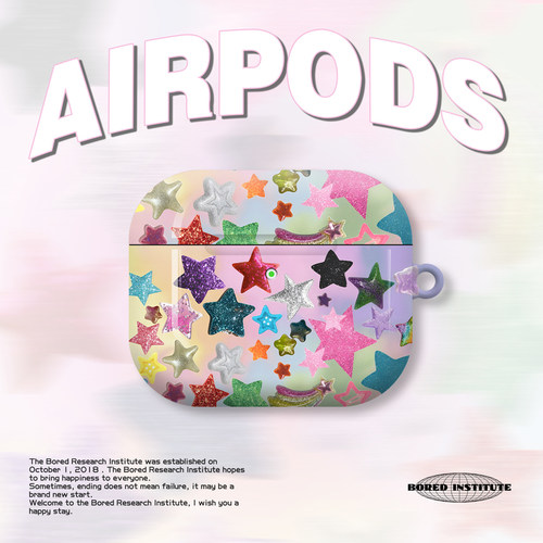 小众复古星星y2k粉色简约ins风潮流适用于AirPods3代耳机壳AirPodsPro第二代/一代保护套光面硬壳AirPods4代