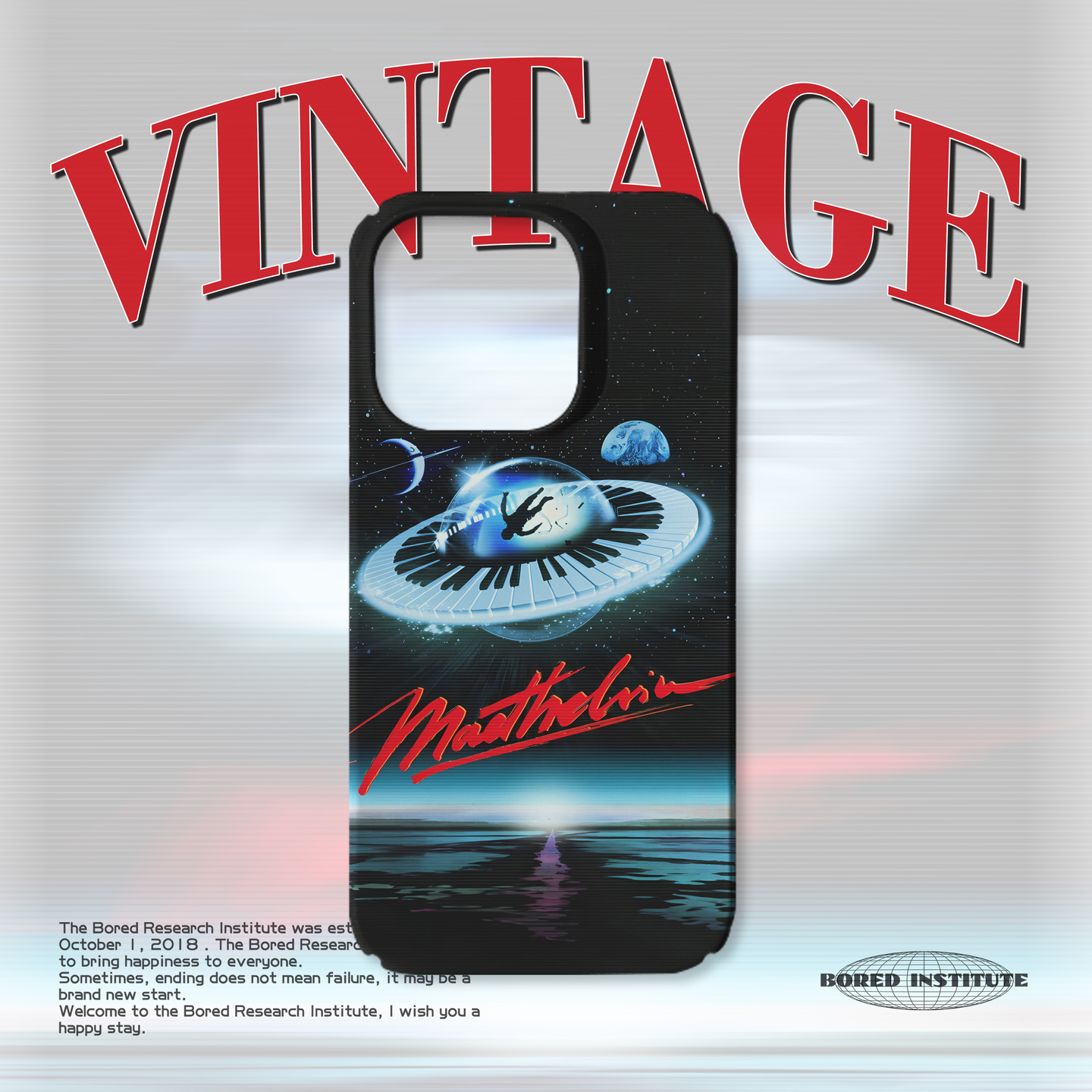 小众复古外星飞碟美式插画绘画卡通适用于IPhone15/14plus/13pro/12/16/16promax/17菲林磁吸手机壳IMD软壳