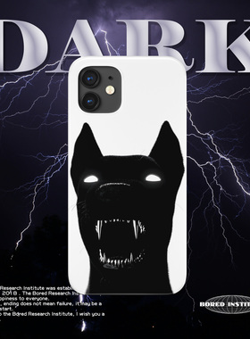小众欧美简约恶魔地狱犬适用于苹果IPhone12/13pro/14pro/15/16菲林手机壳imd硅胶软壳小米华为