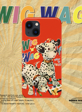 可爱斑点狗插画复古简约潮流大麦町卡通适用于苹果IPhone15/14promax/13pro/12/11/xs/16菲林手机壳IMD软壳