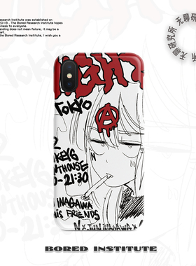 jun日系插画风潮流嘻哈简约线条适用于IPhoneX/11/12/13/14/15/16/16promax菲林手机壳imd硅胶软壳小米华为