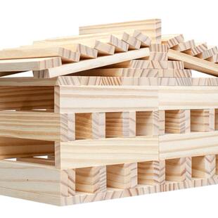 幼儿园儿童拼搭积木原木积木木条建筑构建材料卡普乐木头木片