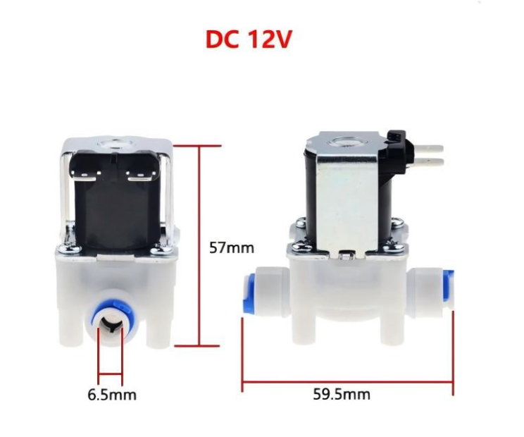 2分快接电磁阀 塑料快接插管直插DC12V24vAC220v饮水机RO机水阀