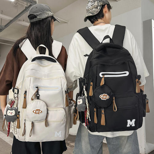 专柜正品工装风简约潮流书包休闲初中生日韩风双肩包高颜值大容量