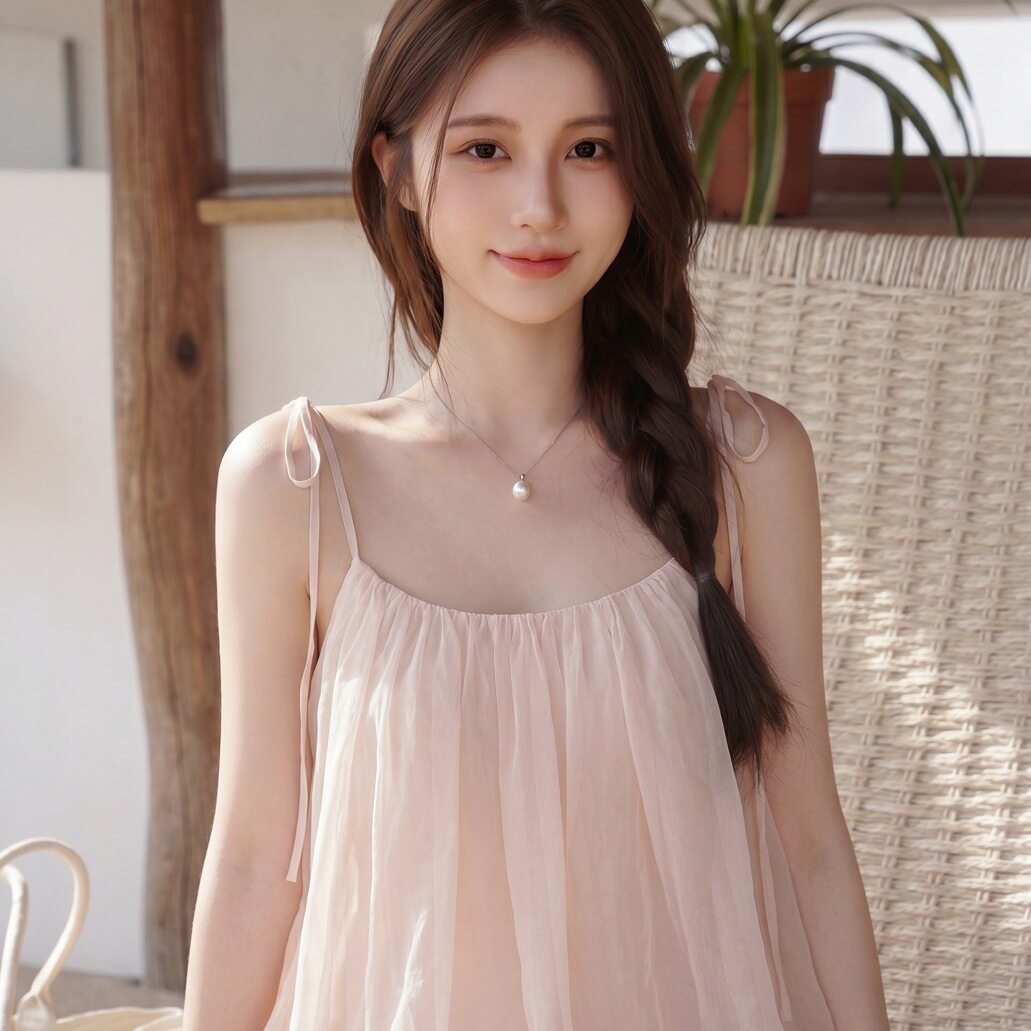 专柜正品碎褶吊带短裙女夏季仙女风轻盈飘逸蓬蓬连衣裙无袖 甜美
