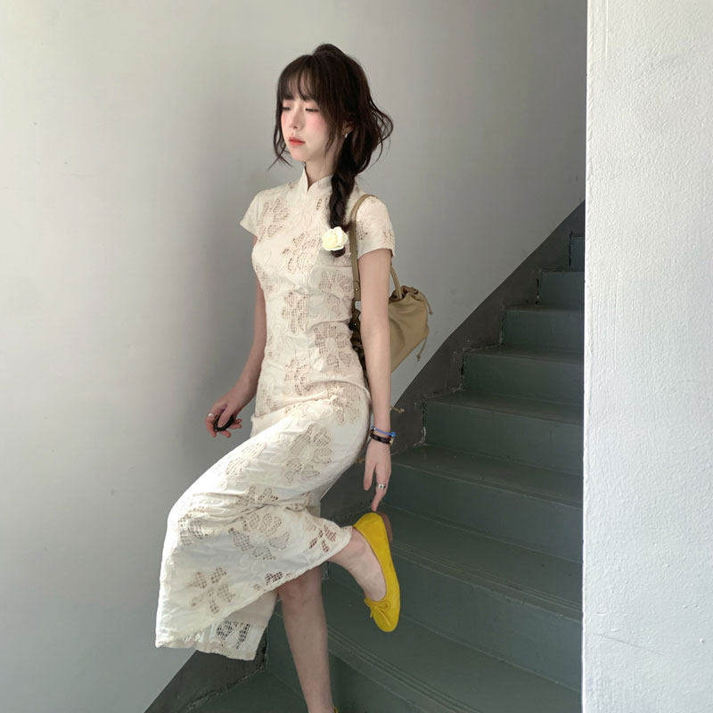 专柜正品新中式国风改良旗袍年轻款少女高级感温柔风修身包臀连衣