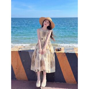 专柜正品女式大童连衣裙夏2026新款初中生海边度假穿搭夏季洋气挂