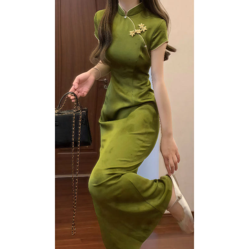 专柜正品新中式国风复古旗袍连衣裙气质高级感紧身包臀长裙子2026