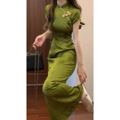 专柜正品新中式国风复古旗袍连衣裙气质高级感紧身包臀长裙子2026