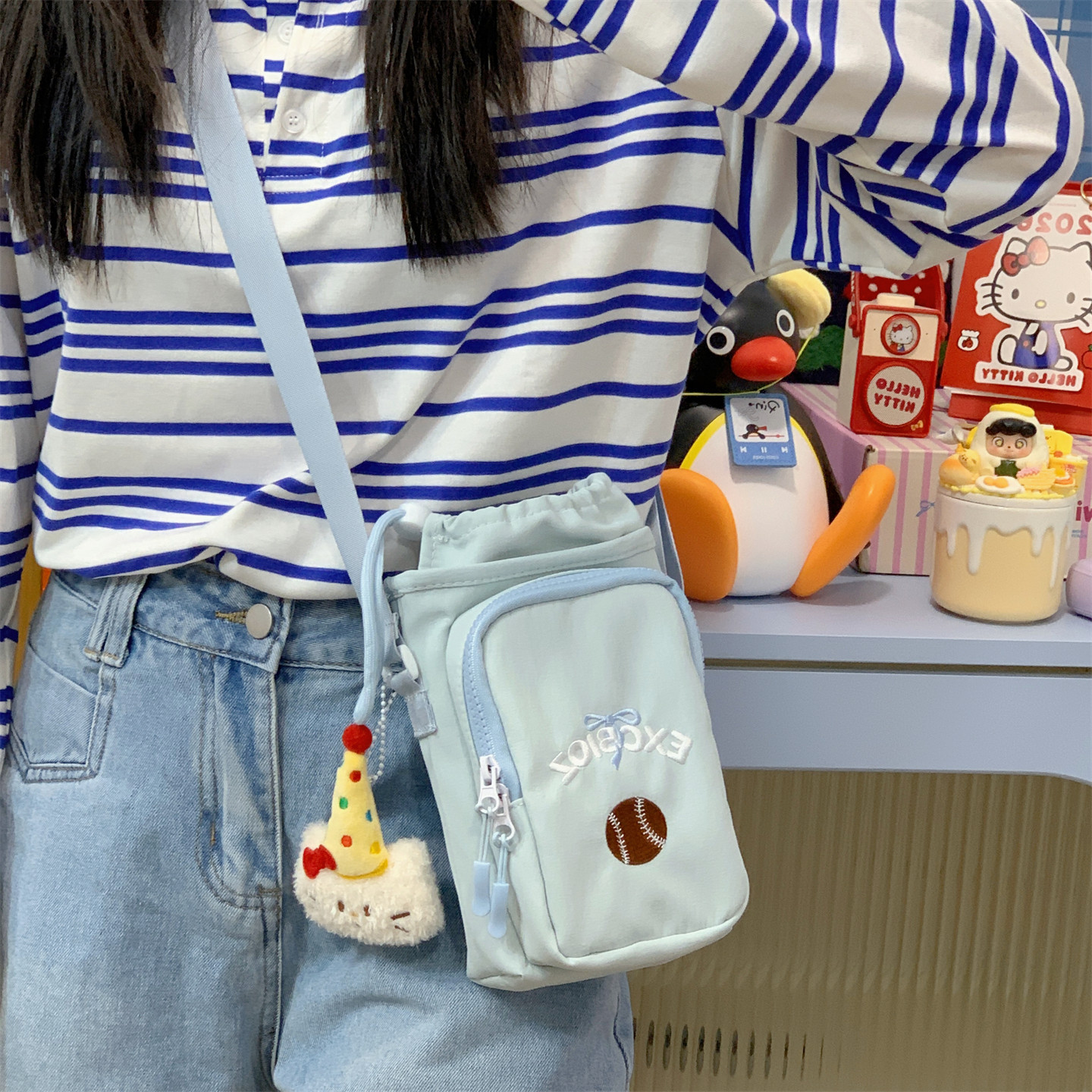 专柜正品斜挎包女百搭甜美少女夏季日系可爱学生小包包简约手机包