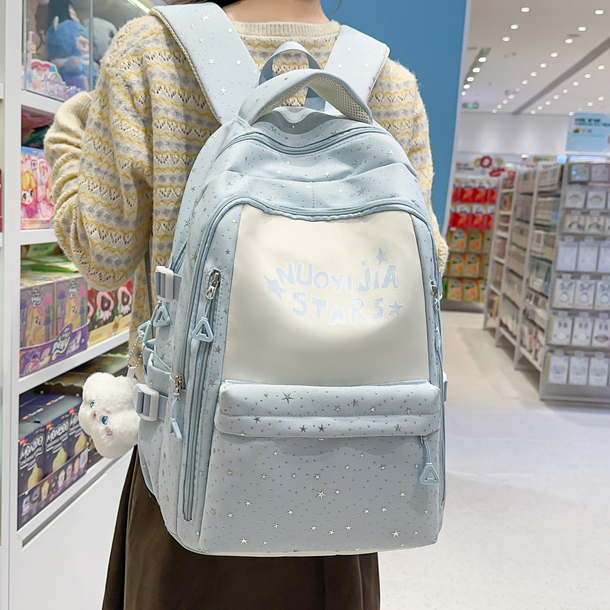 专柜正品韩版潮流百搭休闲书包简约日系初中高中学生双肩包森系小