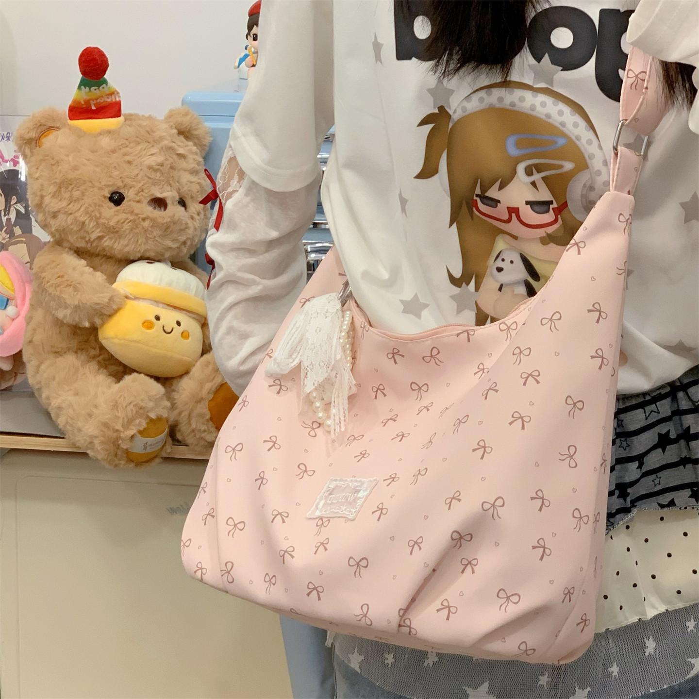 专柜正品韩系甜美少女心百搭高颜值斜挎包女生出门逛街小清新可爱