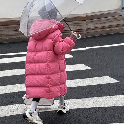 中长款加厚白鸭绒加厚连帽外套